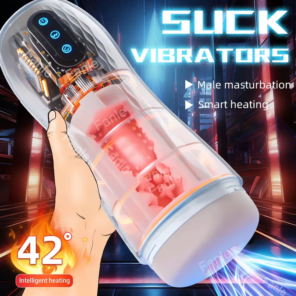 Automatic Sucking Male Vibration Masturbator Blowjob Machine Heating Masturbation Cup Vaginal Sex Toys for Men Adult Goods