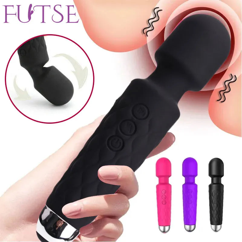 20 Speeds Powerful AV Vibrator for Women Nipple G Spot Clitoris Stimulator Magic-Wand Dildo Female Masturbation Adult Sex Toys