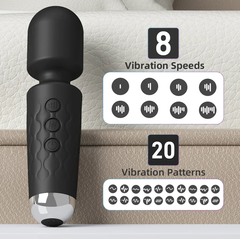 20 Speeds Powerful AV Vibrator for Women Nipple G Spot Clitoris Stimulator Magic-Wand Dildo Female Masturbation Adult Sex Toys